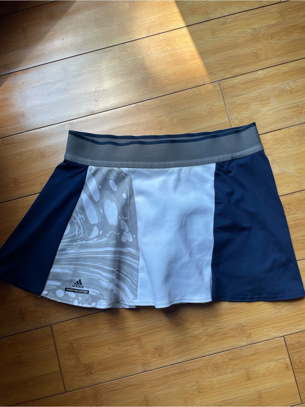 Adidas Stella McCartney Navy, White & Gray Colorblock Athletic Skort